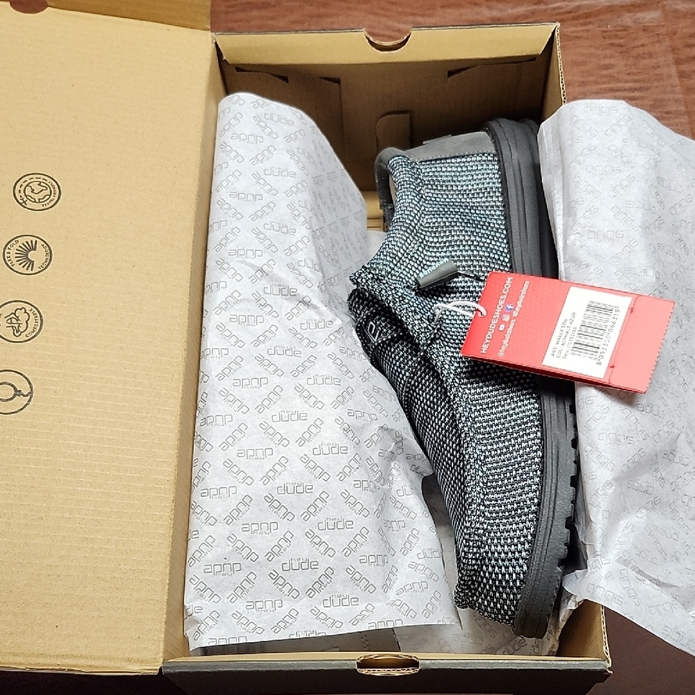 Hey Dude Men's Knit Slip-On Sneaker in Asphalt Azure Size 13 NEW in Box
